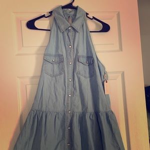 **FOREVER 21 Caged back denim Dress**